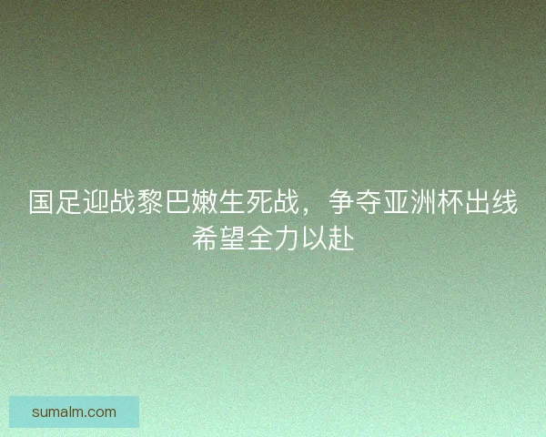 国足迎战黎巴嫩生死战，争夺亚洲杯出线希望全力以赴